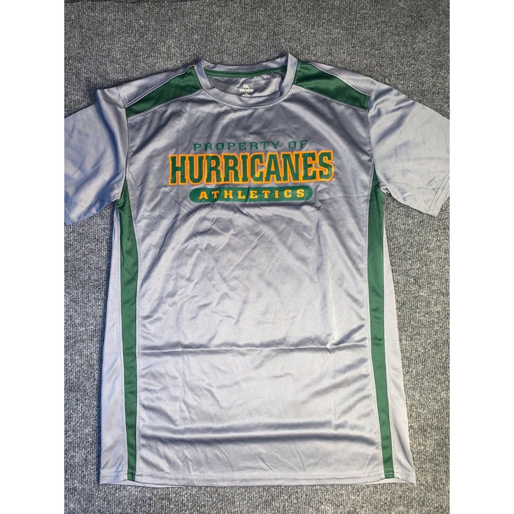 Knights Apparel Athletics Shirt Mens Medium Gray Shiny Property of Hurricanes